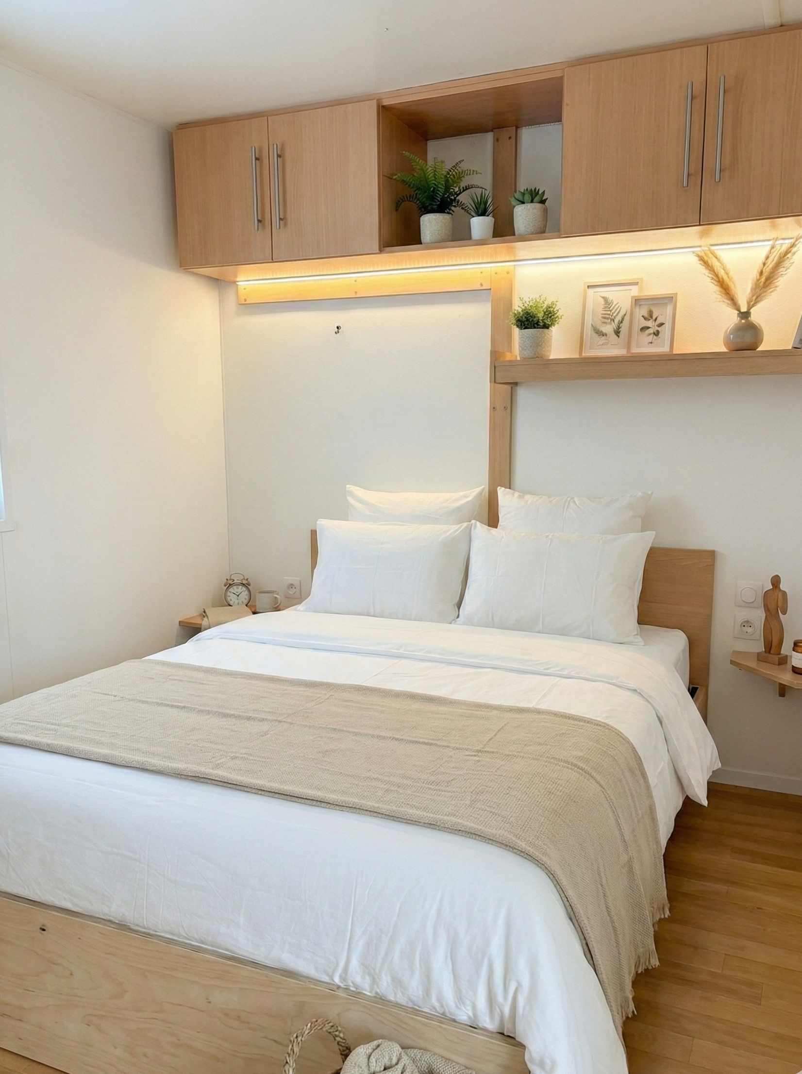 Chambre aménagée dans un module